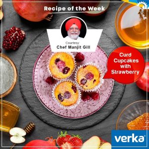 Curd Cupcakes with Strawberry